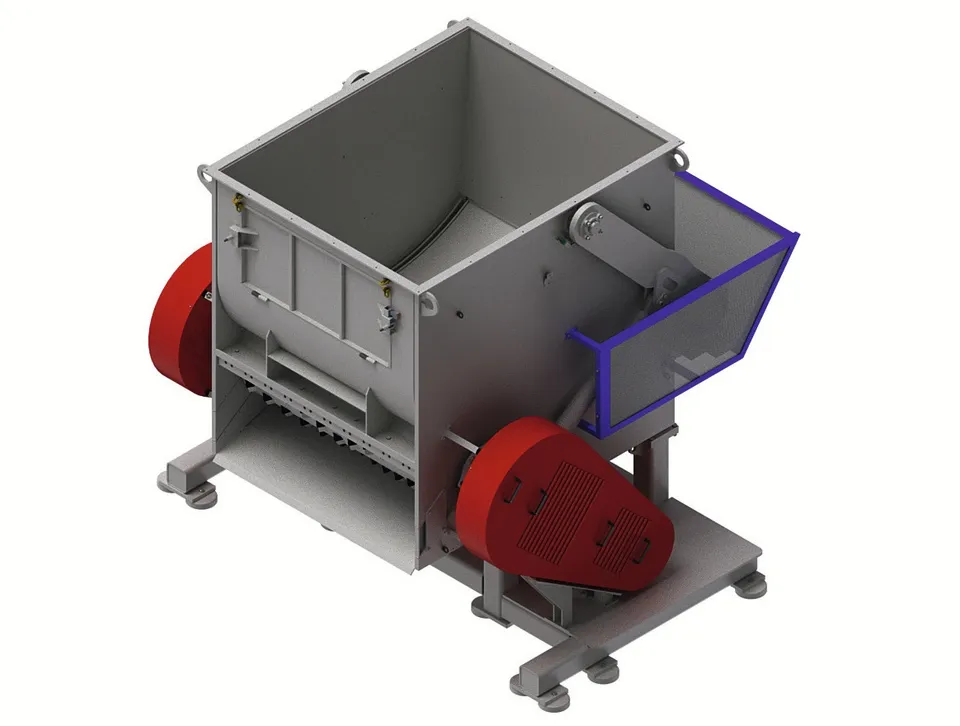 Extrahiertes Produkt-Rendering eines STF Ballenauflösers und Shredders